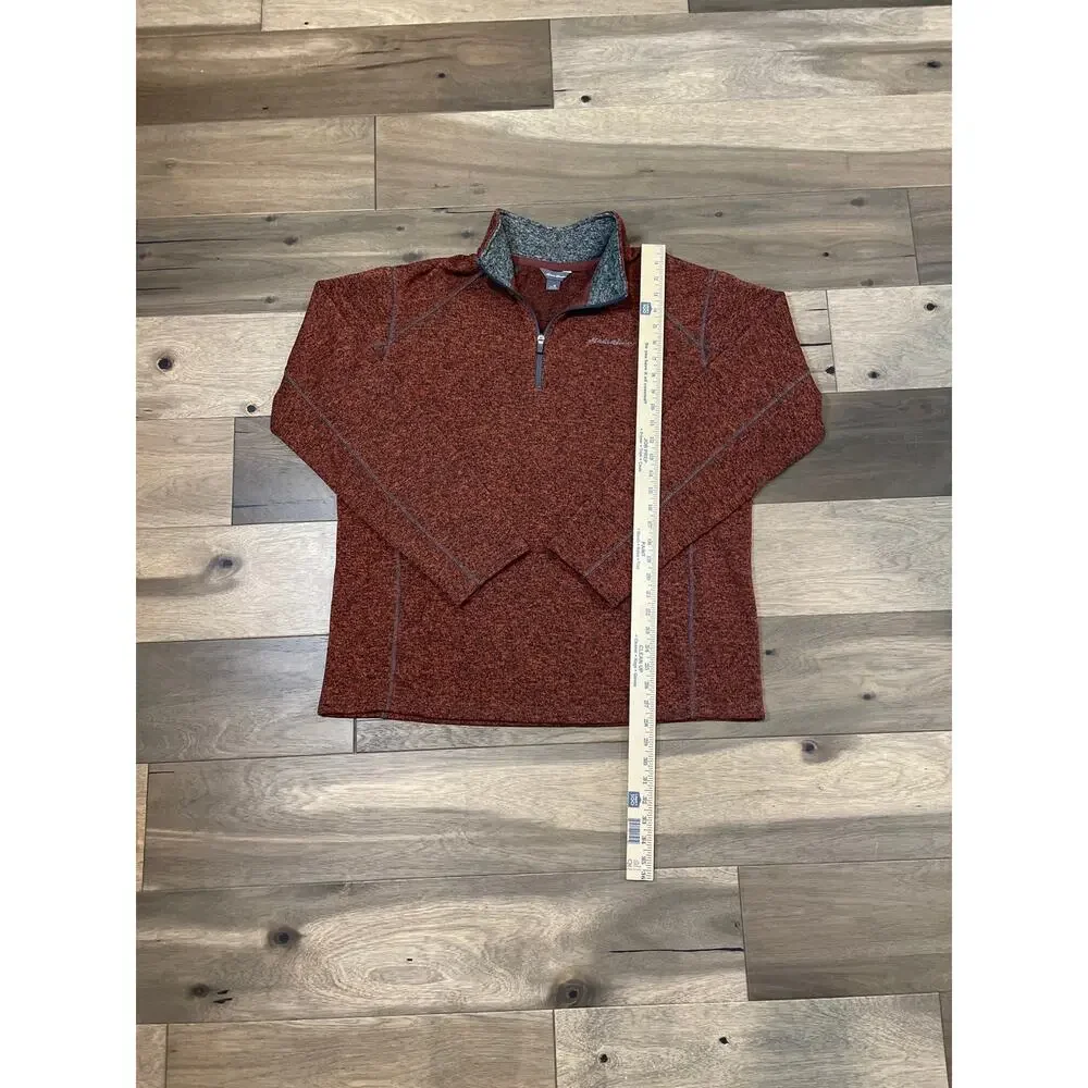 Eddie Bauer Mens Terracotta Quarter Zip Pullover Size XL